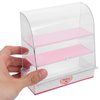 ibasenice Miniature Bakery Case, Dollhouse Cake Bread Stand Display Cabinet 1:12 Scale Mini Food Display Cabinet Model with Sliding Door for Dollhouse Store Scene Decoration Pink
