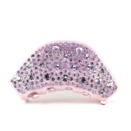 CHRYSE CLASSY AUSTRIAN RHINESTONE HAIR CLAMP CLAW CLIP BARRETTE PONY C715 PURPLE