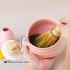 LezayXtra Pink Matcha Kit - Large Capacity Glossy Ceramic Matcha Bowl and Whisk Set, Easy to Whisk & Clean, 19oz