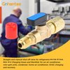 Refrigerant Ball Valve Adapter 1/4" SAE for Air Conditioner HVAC A/C Automotive Service Tools R410A R134A R22 R12 Brass HVAC A/C Straight Shut-Off Ball Valve Adapter