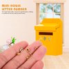 Angoily Doll House Letters Numbers 1/12 Miniature Front Door Mailbox Furniture Numbers Tiny House Door Decorative Accessory Golden