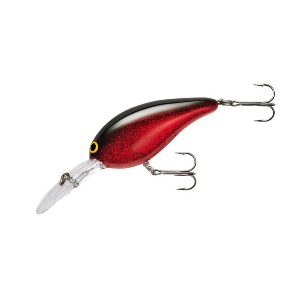 Norman Lures Deep Little N Crankbait Bass Fishing Lure, 9-12 Foot Depth, Red/Black/Red Fleck, 3/8 oz