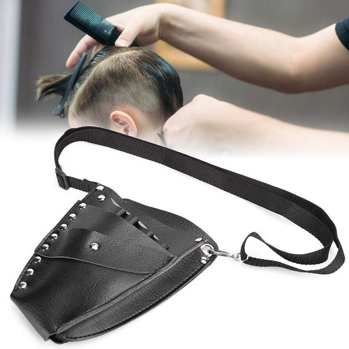Scissors Bag, Barber Waist Bag, PU Leather Scissors Holster Barber Scissors Shear Pouch Holder Hairdressing Waist Holder Case Bag for Salon Hairdressers