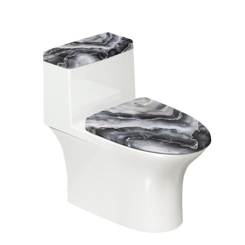 KUIFORTI Black Marble Toilet Cover for Bathroom Decor Toilet Tank Lid Cover 2 Pack Protective Home Indoor Decorations Universal Fits, Easy to Clean