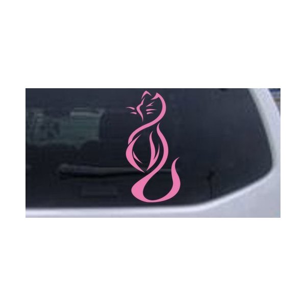 Pink 3in X 6.2in - Tribal Cat Animals Car Window Wall Laptop Decal Sticker
