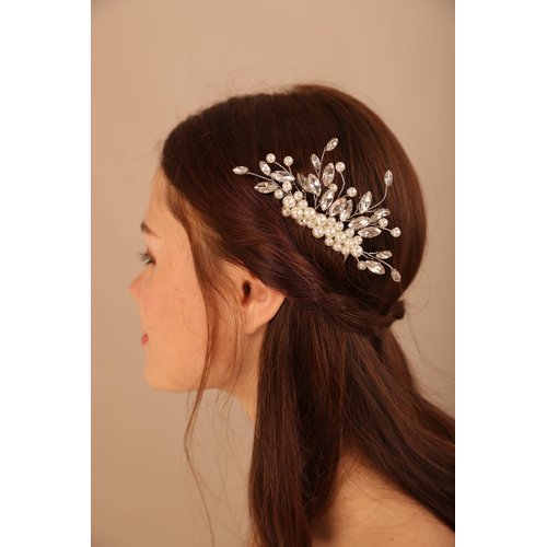 BERYUAN Bridal Pearls Crystal Rhinestone Hair Comb Pearls Beads Teardrop Crystal Hair Accessories Bridal Hair Piece for Wedding Boho Wedding Hair Comb for Brides Bridesmaid (gold)