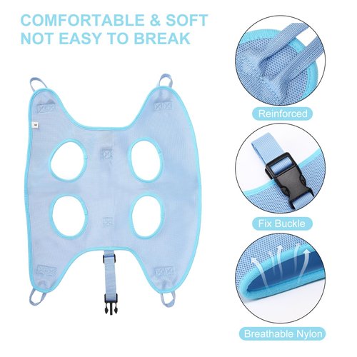 Petmolico Dog Grooming Hammock, Pet Grooming Sling Helper Dog Grooming Hammock Set - Nail Clippers/Nail Trimmers/Double-Sided Hairbrush(M,Blue)