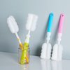 Bottle Brush Sponge Cup Brush Set with 4 Replacement Brush Head Portable Long Handle Water Bottle Cleaner Brush, for Baby Bottles Vacuum Flasks (4 Brushes + 4 Heads)