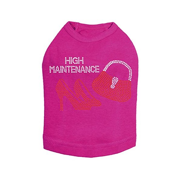 High Maintenance Red Heels & Purse Dog Shirt XS FUCHSIA