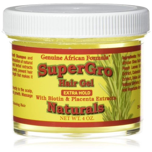 ILIOS African Formulas SuperGrow Hair Gel with Extra Hold - For Breading, Locking, Twisting - Natural Gel for Nourishing, Shining for Silky, Wavy, Coily, Frizzy Hair - 4 oz Packaging.