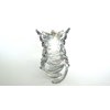Generic Clear transparent iridescent diamond cut design double grip acrylic hair claw (Primary color: Clear), 1 Count (Pack of 1)