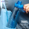 Pogo BPA-Free Plastic Water Bottle with Soft Straw Lid, 18oz. (Blue)