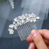 Foyte Crystal Bride Wedding Hair Comb Silver Bridal Headpieces Rhinestone Pearl Hair Pieces Bridesmaid Side Combs Hair Accessories for Women and Girls (silver)