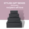 Soul & Lane Black Decorative Boxes with Magnetic Lids – Set of 4, Small Reusable Cardboard Gift Boxes for Presents, Nesting Hinged Lid Storage, Paper Mache Set with Magnetic Closure