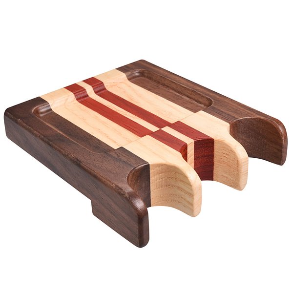 BILLIARDS XPRESS Pool Stick Holder, Portable Cue Stick Claw Rack Holds Cues Against Table, Bar or Chair – Weighted Solid Wood with Rounded Edges and Non-Slip Pad (3 Wood, 3 Cue Holder)