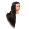 Training Head 26"-28" Mannequin Head Hair Styling Manikin Cosmetology Doll Head Synthetic Fiber Hair Hairdressing Training Model Free Clamp (1711LB0220)