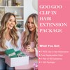GOO GOO Clip in Hair Extensions Real Human Hair, 14inch 120g 7Pcs, 17/22/60 Balayage Ash Blonde to Golden Blonde and Platinum Blonde, Remy Human Hair Extensions Clip ins for Women, Natural Human Hair
