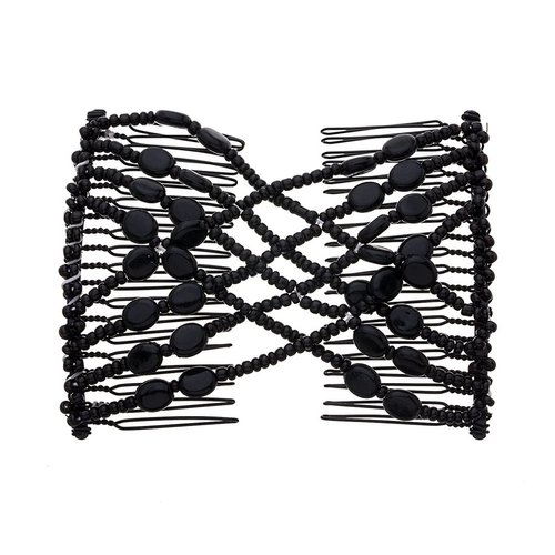 FXQHAN 3 Pieces Magic Hair Comb Elastic Beaded Hair Clips Women Bride Double Slides Stretching Hairpins Combs for Popular Hairstyles
