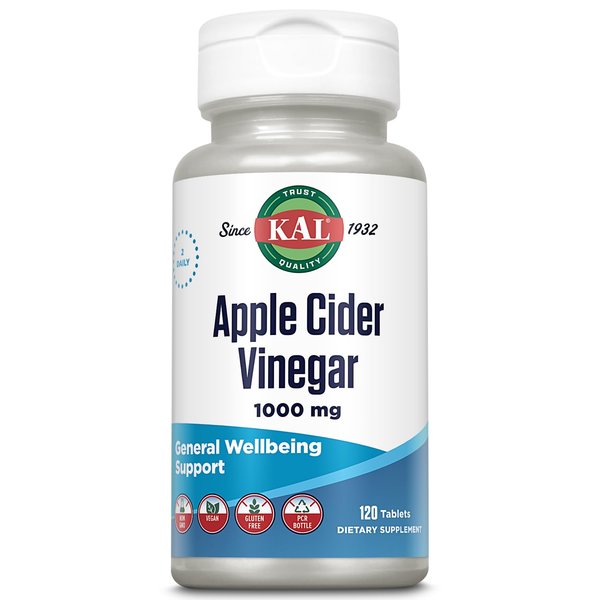 KAL Apple Cider Vinegar Capsules, 500 mg, 120 Count