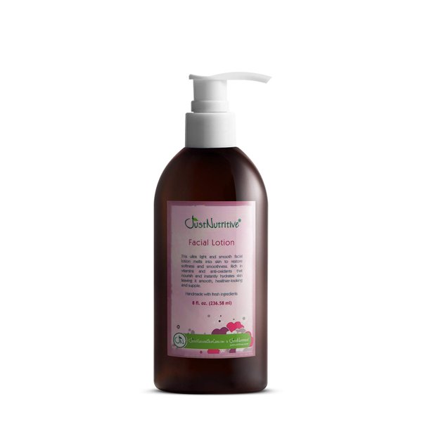 Just Nutritive Facial Lotion | Best Facial Lotion for All Skin Types | Skin Loving Ingredients | Face Moisturizer | Gentle Formula | Rich With Natural ingredients 8 fl oz