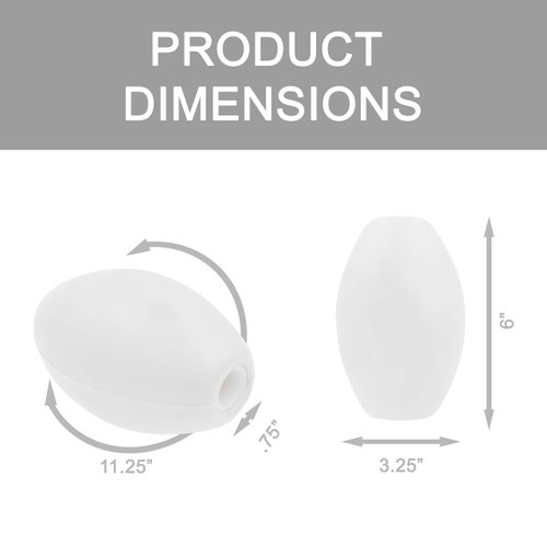 JEZERO Deep Water Fishing Floats: Great for Trail Markers, Dock Floats, Swim Buoy, Kayak Anchor Kit, Pool Buoy, Crabbing & Boats | White, 6" x 3", Single