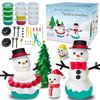 KULOLO 12 Pack Christmas Crafts for Kids - Build A Snowman Kit,Modeling Clay for Kids,Arts and Crafts for Boys Girls Ages 3 4 5 6 7 8 9 10 11 12,Christmas Craft Supplies,Xmas Gifts,Kids Crafts