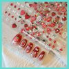 CESTSIREN Strawberry Lace Nail Art Stickers 3D Embossed Nail Decals for Nail Art Design Self-Adhesive Nail Accessories for Women Nail Art Supplies 3 Sheets