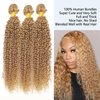 #27 Blonde Human Hair Bundles Curly Bundles Human Hair 26 28 30Inch 3 Bundles Human Hair Curly Human Hair Bundles 10A Unprocessed Brazilian Virgin Hair Color 27 Human Hair Bundles (#27-JC-26 28 30)