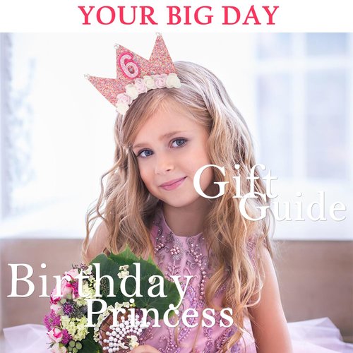SuPoo 6th Birthday Decorations for Girl 6th Birthday Girl Headband Birthday Crown for Girls Glitter Hair Band for Party 6 Year Old Happy Birthday Decorations Flower Princess Tiara Hair Accessory