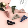 Medium Hair Clips for Women Girls Fine Hair, Nonslip French Hair Claw Clips for Thin/Medium Thick Hair, Strong Hold Matte Hair Jaw Clips Triangle Hair Claws Hair Clamps with Gift Box (Pastel Color)