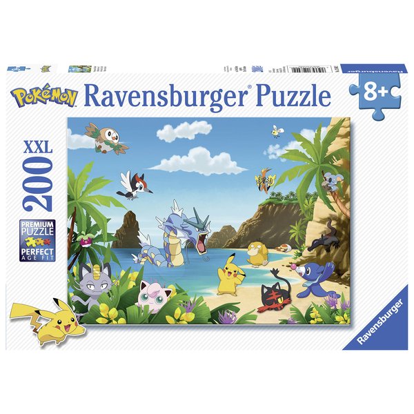 Ravensburger - Children's Puzzle - XXL 200 Piece Puzzle - Catch Them All! / Pokémon - Ages 8 and up Puzzle - Thick and Durable Cardboard - Video Game - 12840