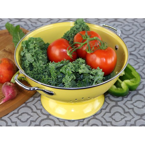 Calypso Basics by Reston Lloyd Powder Coated Enameled Colander, 3 Quart, Lemon