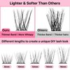 Miuffue Cluster Lashes Wispy 72 Pcs Individual Lashes Cluster DIY Eyelash Extensions Clusters Mink False Eyelashes Super Thin Band Eyelash Clusters (Diamond, C-8-16mix)
