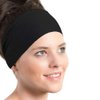 Yeshan Wide face mask headbands for women With Soft Stretchy Black Bandana Headbands Elastic Yoga Sports Headwrap,Pack of 10