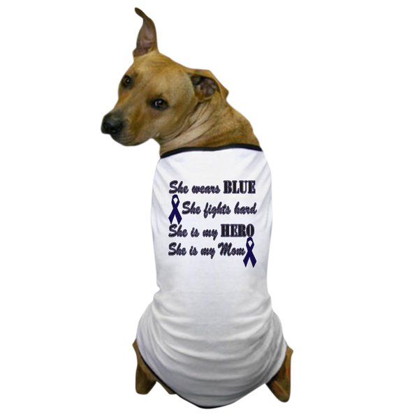 CafePress She Is Mom and Hero, Blue Dog T Shirt Dog T-Shirt, Pet Clothing, Funny Dog Costume
