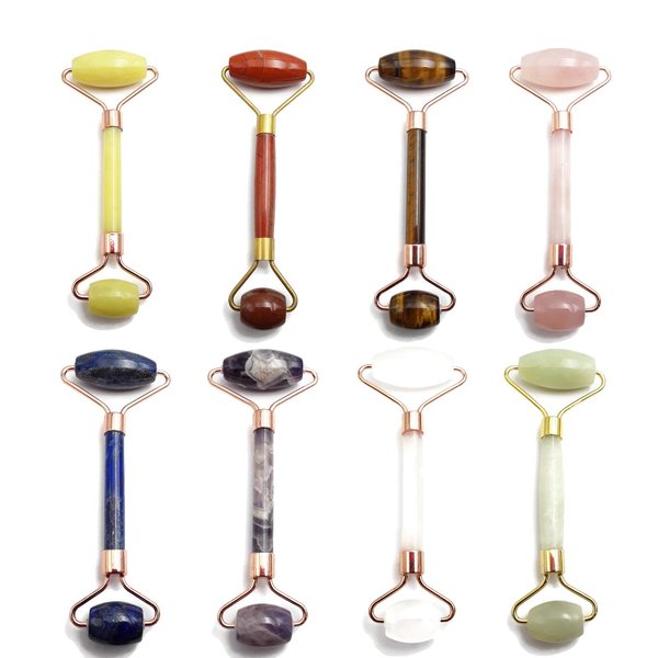 JM Design Face Massage Roller Tiger Eye 5.5"