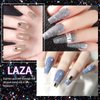 Laza 1.5g/0.05oz Diamond Nail Glitter Reflective Glitter Rhinestones Diamond Dust Pixie Crystals for Nails Holographic Nail Powder Glitter Decorations for Nail Art Tips Manicure - Sparkle White