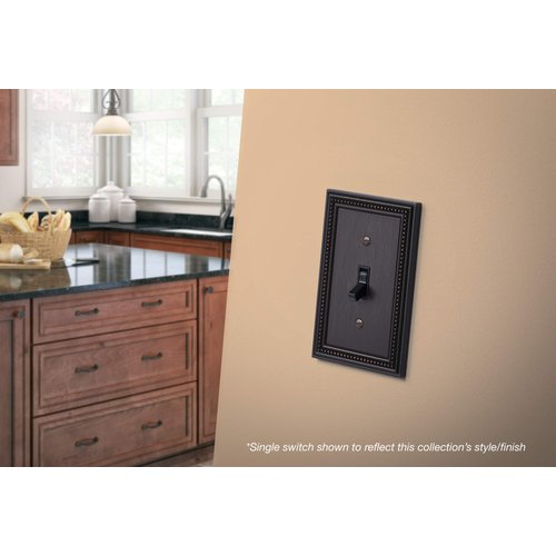 Brainerd 64409 Beaded Double Toggle Switch Wall Plate / Switch Plate / Cover, Venetian Bronze