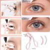 Hfpengzan Pink Eyelash Curler with 2 Silicone Refill Pads, Lash Curler for Perfect Lashes, Eyelash Curler for Women and Girls