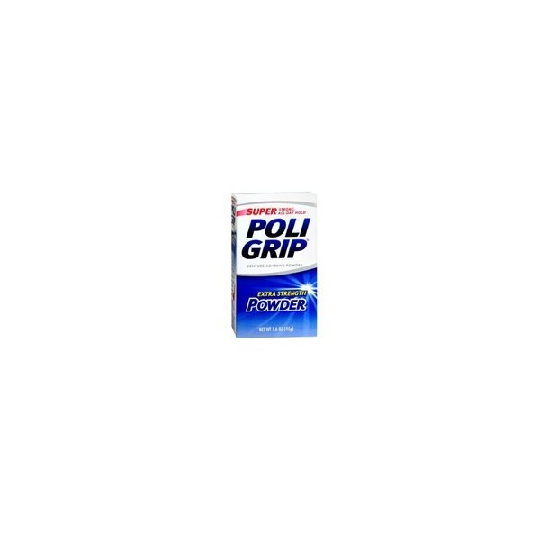 Super Poligrip Denture Adhesive Powder Extra Strength - 1.6 oz (Pack of 3) by Glaxosmithkline Consumer