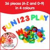 edxeducation Transparent Letters and Numbers - Mini Jar - Colorful, Plastic Letters and Numbers - Light Box Accessory - Sensory Play - Practice Counting and Spelling