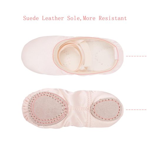 Stelle Ballet Shoes for Girls Satin Ballet Slippers Dance Shoes for Toddler/Little/Big Kids(Ballet Pink,11ML)