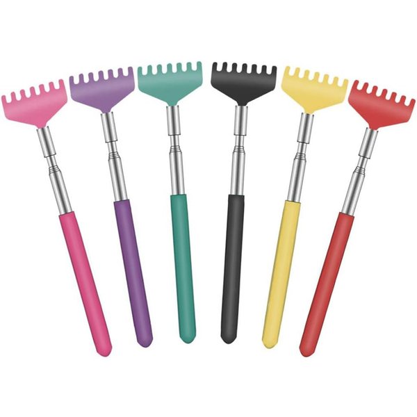 6 Pack Extendable - Portable Telescoping Metal Back Scratchers/Hand Massager with Soft Rubber Handles for Thanksgiving, Birthday, Christmas Gifts