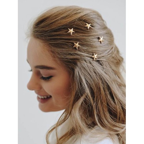 Unicra Gold Hair Pins Star Hair Clips Bridal Hair Piece Wedding Hair Accessories for Women and Girls Pack of 5 (Gold)