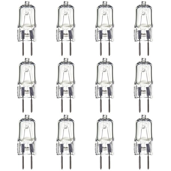 Sunlite 40621-SU Halogen 35 Watt Single Ended T3.5 Light Bulb, 315 Lumen, 120 Volt, GY6.35 (Bi-Pin) Base, Clear, 2000 Hour Life Span, 3200K Warm White 12 Pack