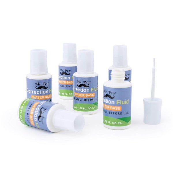 Mr Pen- Correction Fluid, Pack of 6, White Out, Whiteout, White Out Liquid, Liquid White Out, Liquid Paper Correction Fluid, Liquid White Out Correction Fluid, White Out Liquid Correction Fluid
