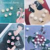CQ zagir 140 Pcs 3D Flower Nail Art Charms White Nail Charms for Acrylic Nail Supplies Luxurious Mixed Nail Art Rhinestones Nail Gems Nail Accessories DIY Nail Decorations