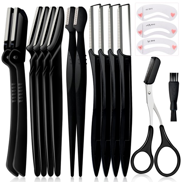Molisaka Eyebrow Razor Pack, Multipurpose Dermaplaning Face Razors for Women Facial Hair Removal/Exfoliating/Eyebrow Face Shavers/Peachfuzz, Bulk Straight Eyebrow Trimmers for Women