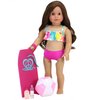 Sophia's Bubble Bikini and Beach Accessories Set with Bodyboard, Beach Ball, Water Bottle, and Suntan Lotion 5 Piece Set for 18" Dolls, Multicolor