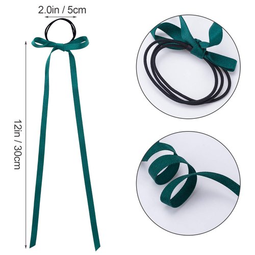 PAGOW 16 Pieces Long Silk Ribbon Hair Bands, Colourful Hair Scarf with Bow Silk Hair Ties, Satin Hair Scrunchies for Women Kids Girls